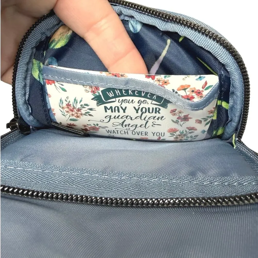 NWT Lug SKEETER MINI M2 Quilted Satin Light Blue Moon Crossbody Convertible Bag